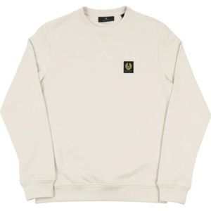 Belstaff, Sweatshirts & Hoodies, Heren, Beige, M, Katoen, Klassieke Logo Sweatshirt met Rugstrik