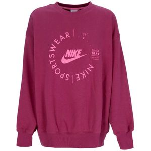 Nike, Sweatshirts & Hoodies, Dames, Roze, L, Katoen, Rosewood Crewneck Sweatshirt Sportswear Fleece