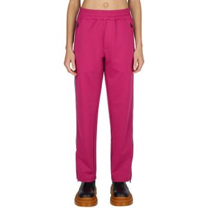 Moncler, Broeken, Dames, Roze, S, Polyester, Elegante Colourblock Track Pants