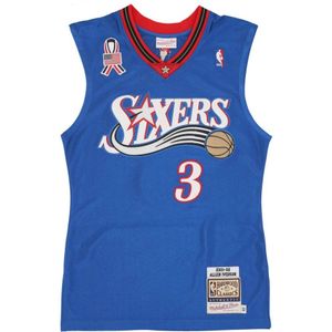 Mitchell & Ness, NBA Allen Iverson Alternatief Shirt 2001 Blauw, Heren, Maat:L