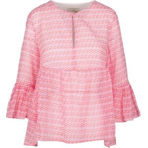 Alessia Santi, Mussola Blouse met Knoopdetail Roze, Dames, Maat:S