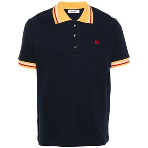 Wales Bonner, Tops, Heren, Blauw, L, Katoen, Polo Shirts