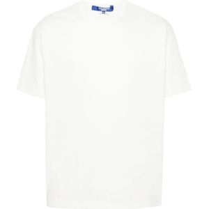 Junya Watanabe, Tops, Heren, Wit, L, Witte T-shirts en Polos met Zijsplitten
