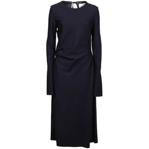 Jil Sander, Blauwe Wollen Jurk Ss 21 Blauw, Dames, Maat:M