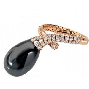 Chantecler, Accessoires, Dames, Roze, ONE Size, Vrolijke Onyx Diamanten Ring