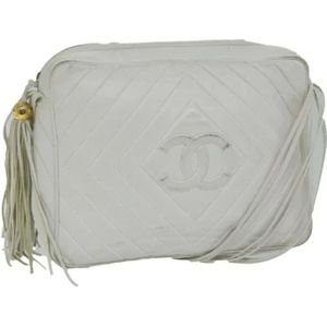 Chanel Vintage, Pre-owned Leather chanel-bags Wit, Dames, Maat:ONE Size