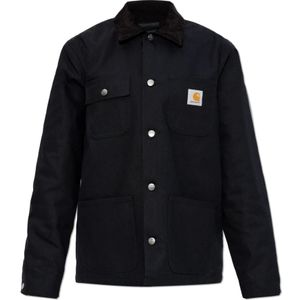 Carhartt Wip, Jassen, Dames, Zwart, XL, Katoen, Jas met logo