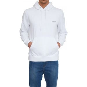 Calvin Klein, Sweatshirts & Hoodies, Heren, Wit, L, Katoen, Heren Hoodie met Logo