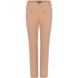 C.Ro, Broeken, Dames, Beige, L, Katoen, Jacquard Zip 7/8 Broek Oranje