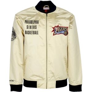 Mitchell & Ness, NBA Team Lichtgewicht Satijnen Jack Vintage Logo Geel, Heren, Maat:L