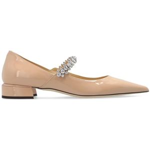 Jimmy Choo, Schoenen, Dames, Beige, 35 EU, Leer, Sandalettes met hak 'Bing'