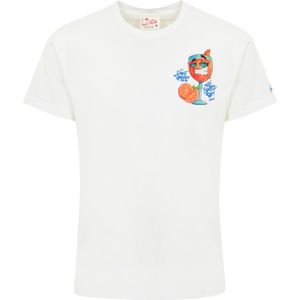 MC2 Saint Barth, Tops, Heren, Wit, S, Katoen, Spritz Heart Print Cotton T-shirt