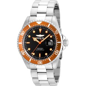 Invicta Watches, Pro Diver Quartz Horloge - Zwarte Wijzerplaat Grijs, Heren, Maat:ONE Size