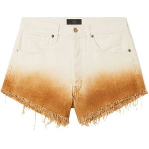 Alanui, Heldere kleuren Denim Shorts Wit, Dames, Maat:W26