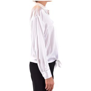 Pinko, Blouses & Shirts, Dames, Wit, M, Elegante Witte Zijden Shirt