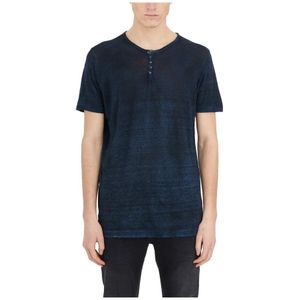 Avant Toi, Serafino Kraag T-Shirt Blauw, Heren, Maat:L