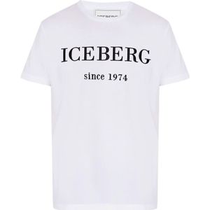 Iceberg, Tops, Heren, Wit, S, Katoen, T-shirt met logo