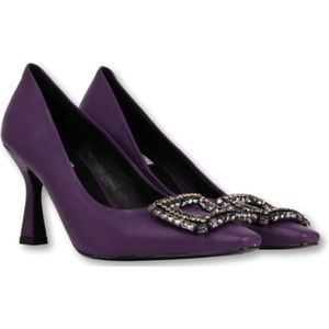 Bibi Lou, Schoenen, Dames, Paars, 39 EU, Leer, Paarse pump met eye catcher