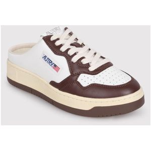 Autry, Schoenen, Dames, Wit, 39 EU, Katoen, Witte Beige Leren Lage Sneakers