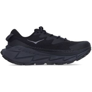 Hoka One One, Schoenen, Dames, Zwart, 43 1/3 EU, Polyester, Skyline Float Buitenschoen Vetersluiting