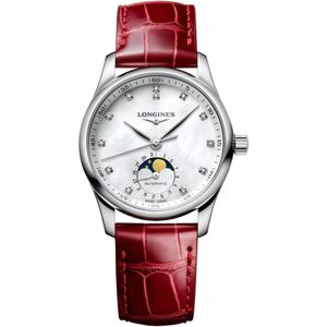 Longines, Accessoires, Dames, Rood, ONE Size, Master Collection Automatisch Horloge