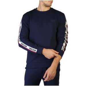 Moschino, Sweatshirts & Hoodies, Heren, Blauw, S, Katoen, Heren Sweatshirt in effen kleur
