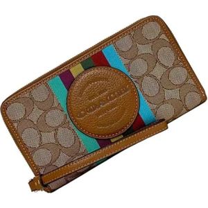 Coach Pre-owned, Pre-owned, Dames, Veelkleurig, ONE Size, Leer, Pre-owned Canvas wallets