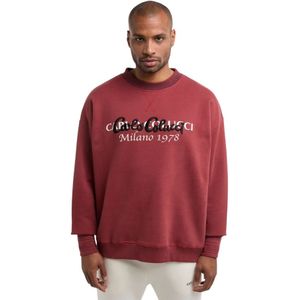 Carlo Colucci, Sweatshirts & Hoodies, Heren, Rood, M, Oversized Sweatshirt voor casual stijl