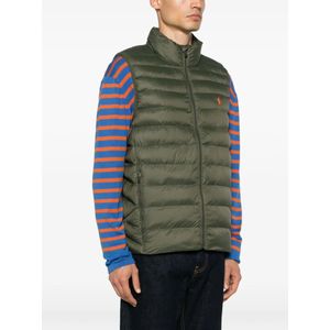 Ralph Lauren, Jassen, Heren, Groen, L, Nylon, Gewatteerd Puffer Vest Hoge Hals Ontwerp