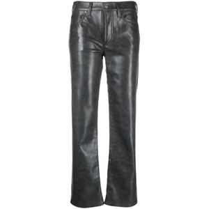 Agolde, Jeans, Dames, Grijs, W27, Denim, Leather Broeken