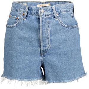 Levi's, Korte broeken, Dames, Blauw, W25, Denim, Chic Denim Shorts met Franjezoom