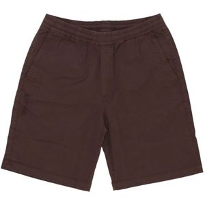 Iuter, Korte broeken, Heren, Bruin, XS, Katoen, Bruine Jogger Shorts Elastische Taille Zakken