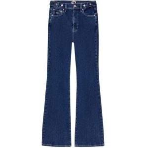 Tommy Jeans, Jeans, Dames, Blauw, W28 L28, Denim, Flared High Waist Blauwe Denim Jeans