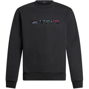 Etro, Sweatshirts & Hoodies, Heren, Zwart, S, Katoen, Zwarte Jersey Logo Trui