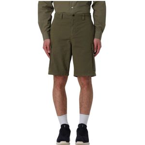 Woolrich, Korte broeken, Heren, Groen, W31, Cargo Bermuda Shorts in Gabardine Stof