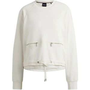 Boss, Sweatshirts & Hoodies, Dames, Wit, M, Polyester, Witte Open Sweatshirt Enetri 1_Bb