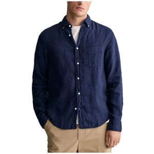 Gant, Overhemden, Heren, Blauw, 3Xl, Linnen, Blouses Shirts