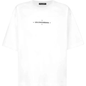 Dolce & Gabbana, Tops, Heren, Wit, S, Optisch Wit T-Shirt
