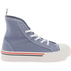 Thom Browne, Schoenen, Heren, Blauw, 39 EU, Katoen, Tartan Sole Sneakers