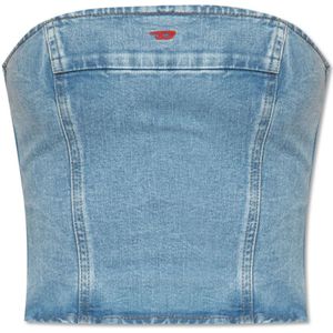 Diesel, Tops, Dames, Blauw, S, Denim, ‘De-Ville’ denim strapless top