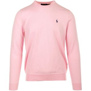 Ralph Lauren, Truien, Heren, Roze, M, Katoen, Roze Trui Pullover Lange Mouw