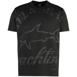 Paul & Shark, Tops, Heren, Zwart, M, Katoen, T-Shirts