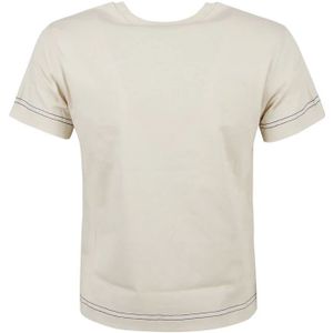 Burberry, Tops, Dames, Beige, S, Katoen, Stijlvolle T-shirts en Polos