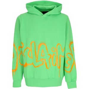 Disclaimer, Sweatshirts & Hoodies, Heren, Groen, M, Grote Logo Hoodie Lime Streetwear