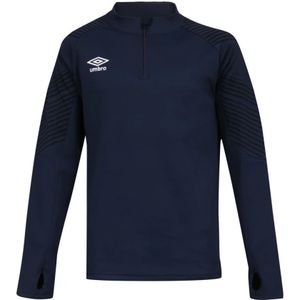 Umbro, Lange mouwen sport T-shirt halve rits Blauw, Heren, Maat:L