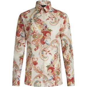 Etro, Blouses & Shirts, Dames, Veelkleurig, L, Katoen, Bloemen Paisley Print Overhemd