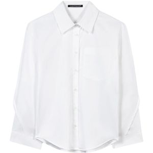 Luisa Cerano, Blouses & Shirts, Dames, Wit, S, Katoen, Witte Gabardine Stretch Blouse