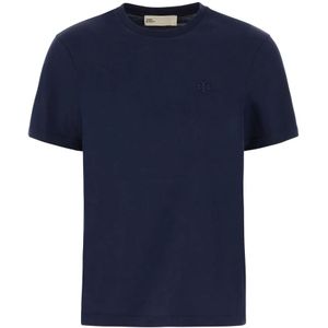 Tory Burch, Tops, Dames, Blauw, M, Katoen, Casual Katoenen T-Shirt voor Mannen