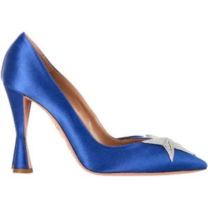 Aquazzura Pre-owned, Pre-owned, Dames, Blauw, 39 EU, Satijn, Pre-owned Fabric heels