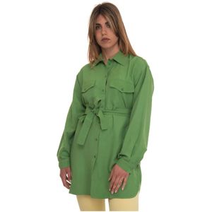 Pennyblack, Blouses & Shirts, Dames, Groen, L, Katoen, Britney Long blouse